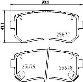 Колодки гальмівні задні дискові Hyundai ix35, Sonata/Kia Cerato 1.7, 2.0, 2.4 (09-) NISSHINBO NP6097