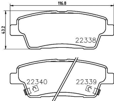 Гальмівні колодки HYUNDAI/KIA GENESIS "R "14>> NISSHINBO NP6102