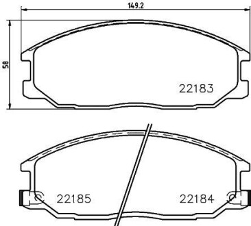 Колодки тормозные дисковые передние Hyundai Santa Fe, H-1/Ssang Yong Actyon, Kyron, Rexton 2.0, 2.4, 2.7 (04-) NISSHINBO NP6109