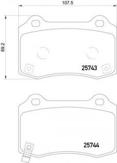 Колодки гальмівні задні дискові Tesla Model S (12-), Model X (13-)/Jeep Grand Cherokee (10-)/Hyundai Genesis (08-) NISSHINBO NP6124