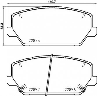 Гальмівні колодки HYUNDAI;KIA GRANDEUR (IG),i30 (PDE, PD, PDEN),i30 FASTBACK (PDE, PDEN);K5 NISSHINBO NP6152