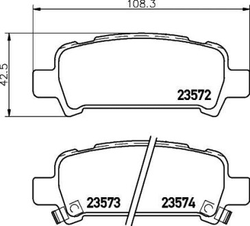 Колодки гальмівні задні дискові Subaru Legacy, Outback 2.0, 3.0 (03-) NISSHINBO NP7003 (фото 1)