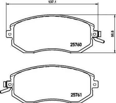 Колодки гальмівні передні дискові Subaru Forester, Impreza, Legacy, Outback 2.0, 2.2, 2.5 (07-) NISSHINBO NP7010