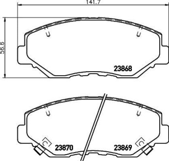 Колодки гальмівні передні дискові Honda CR-V II 2.0, 2.2 (99-06) NISSHINBO NP8004 (фото 1)