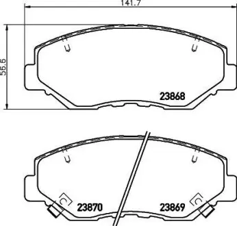 Колодки гальмівні передні дискові Honda CR-V II 2.0, 2.2 (99-06) NISSHINBO NP8004