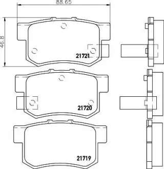 Колодки гальмівні задні дискові Honda Civic VII 1.4, 2.0 (00-05) NISSHINBO NP8008