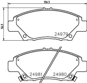 Колодки гальмівні передні дискові Honda Civic VII 1.4, 1.6, 1.7 (01-05) NISSHINBO NP8013 (фото 1)