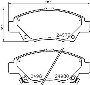 Колодки гальмівні передні дискові Honda Civic VII 1.4, 1.6, 1.7 (01-05) NISSHINBO NP8013