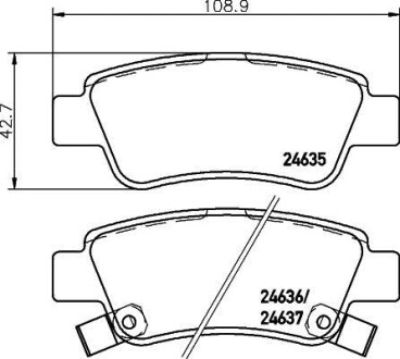 Колодки гальмівні задні дискові Honda CR-V III 2.0, 2.2, 2.4 (06-) NISSHINBO NP8014