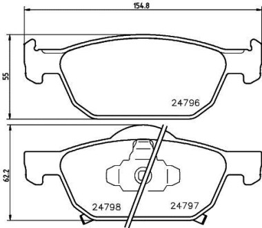 Колодки гальмівні передні дискові Honda Cicic IX 1.6, 1.8, 2., 2.2 (12-), Accord VIII 2.0, 2.4 (08-) NISSHINBO NP8018