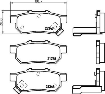 Колодки гальмівні задні дискові Honda Jazz 1.2, 1.3, 1.5, (02-09) NISSHINBO NP8027