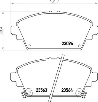 Колодки гальмівні передні дискові Honda Accord VI 1.8, 2.0, 2.3 (98-02) NISSHINBO NP8028