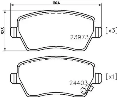 Колодки гальмівні передні дискові Nissan Micra, Note 1.2, 1.5 (06-)/Suzuki Splash, Swift 1.2, 1.3, 1.5 (05-) NISSHINBO NP9004