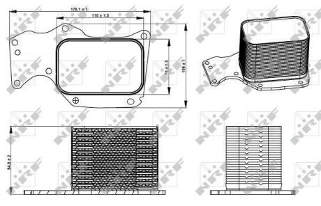Радіатор масляний BMW 3 (F30/F80)/5 (F10/G30/F90)/7 (G11/G12) 11- (теплообмінник) B47/N47 NRF 31284