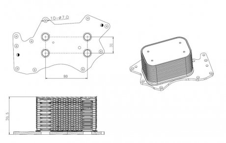 Радіатор масляний Audi A4/A6/A8/Q7/VW Touareg 2.7TDI/3.0TDI/3.0 V6 04-11 (теплообмінник) NRF 31816