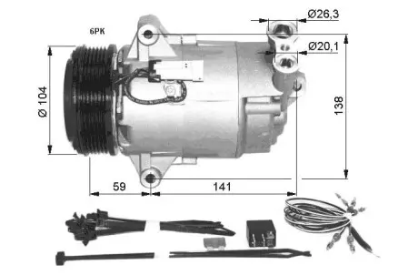 Компрессор кондиционера Opel Astra H 1.9CDTI 04-10/Zafira 05-15 NRF 32427