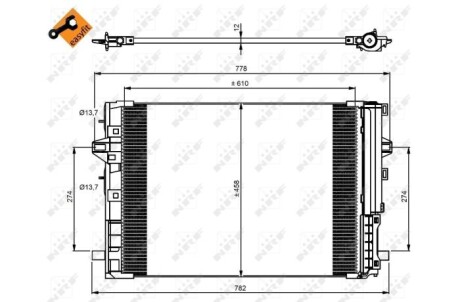 Радіатор кондиціонера (з осушувачем) MB A-class (W176)/B-class (W246/W242) 11-18 NRF 350081