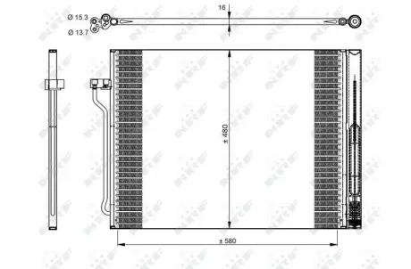 Радіатор кондиціонера BMW 5 (F10/F11)/7 (F01/F02/F03/F04) 09-18 NRF 350325
