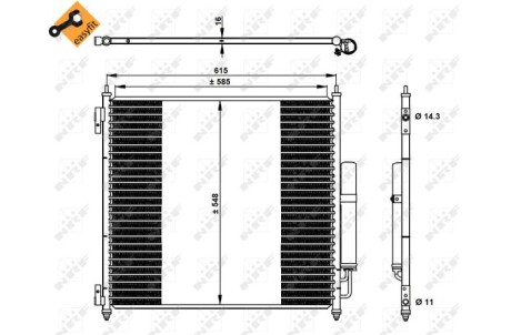 Радиатор кондиционера (с осушителем) Land Rover Defender/Discovery/Range 3.0-5.0 12- NRF 350336