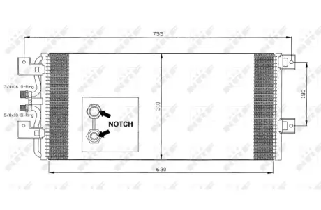 Радіатор кондиціонера VW T3/T4 1.6-2.8 79-03 NRF 35140