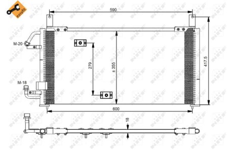 Радиатор кондиционера DAEWOO Espero 93- (выр-во) NRF 35197