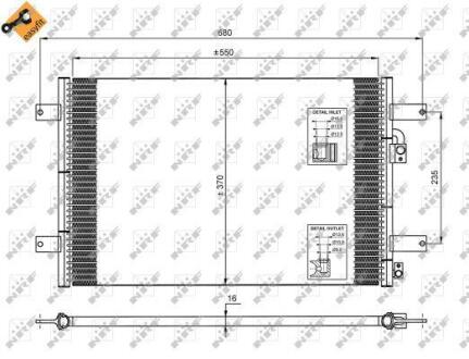 Радіатор кондиціонера Ford Galaxy/Seat Alhambra/VW Sharan 95-10 NRF 35249