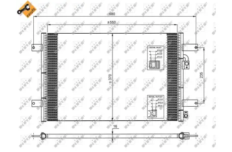 Радіатор кондиціонера Ford Galaxy/Seat Alhambra/VW Sharan 95-10 NRF 35249
