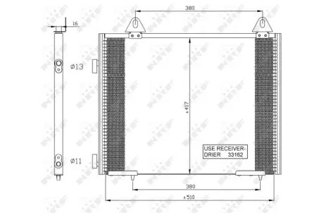 Радіатор кондиціонера Land Rover Freelander 98-06 NRF 35351