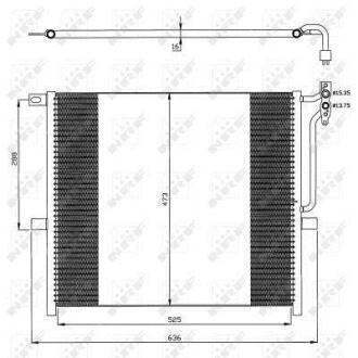 Радіатор кондиціонера BMW X3 (E83) 03-11 M54/N46/N52 NRF 35468