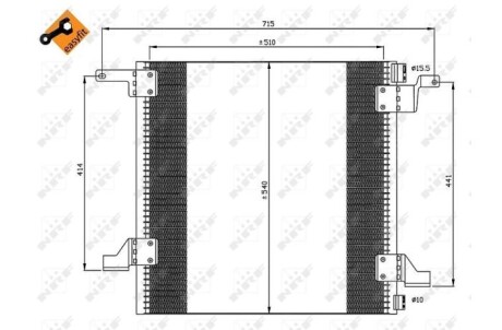 Конденсатор кондиционера MERCEDES ML-Series 2.7D 98- (выр-во) NRF 35526