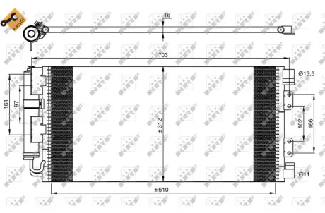 Радіатор кондиціонера Land Rover Freelander 98-06 NRF 35548