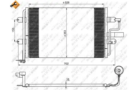 Радіатор кондиціонера VW Golf IV 1.9 TDI 00-05 NRF 35733