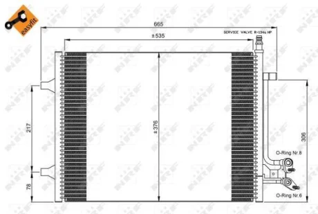 Радіатор кондиціонера Ford Fiesta 04-08/Fusion 1.6TDCi 04-12 NRF 35904