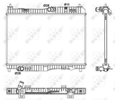 Радіатор охолодження Ford Transit Courier 1.5-1.6 TDCi 14- NRF 53044