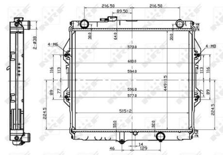 Радіатор охолодження Toyota Hilux VI 2.5 D-4D 01-05 NRF 53151