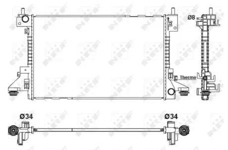 Радіатор охолодження Chevrolet Volt 1.4 11- NRF 53160