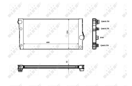 Радиатор охлаждения BMW 5 (F10) 10-16 (N55) NRF 53817