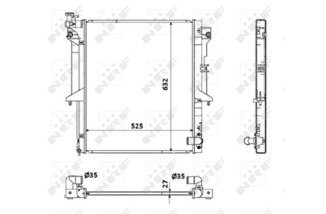 Радіатор охолодження MITSUBISHI L200 2.5D 06- NRF 53908