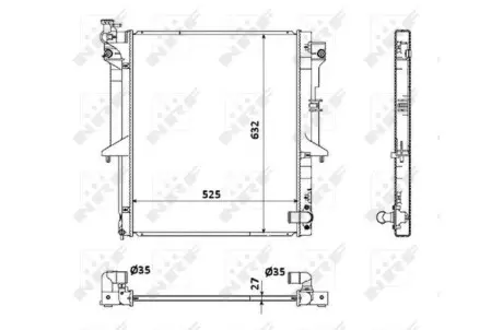 Радиатор охлаждения MITSUBISHI L200 2.5D 06- (выр-во) NRF 53908