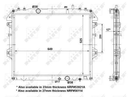 Радіатор охолодження Toyota Hilux 2.5-3.0 D-4D 04- NRF 53921