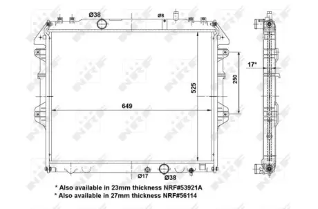 Радіатор охолодження Toyota Hilux 2.5-3.0 D-4D 04- NRF 53921