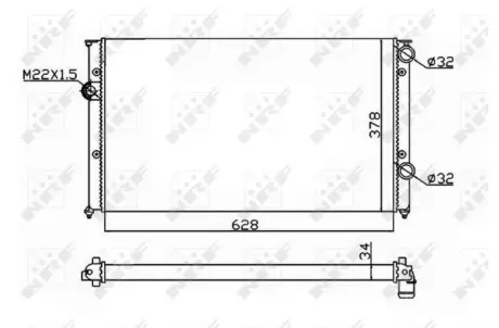 Радиатор охлаждения VW Passat 1.9D 89-97 NRF 54693