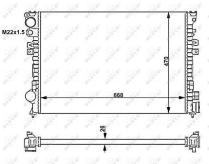 Радіатор охолодження Fiat Scudo 1.9D/2.0JTD 96-06 (+AC) NRF 58262