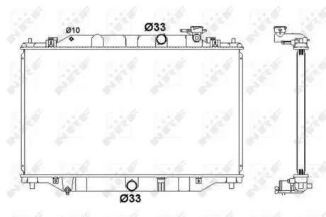 Радіатор охолодження Mazda 6 2.2 MZR-CD 07-12 (МКПП) NRF 58416