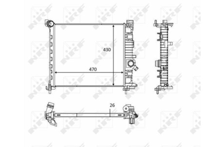 Радіатор охолодження Opel Meriva B 1.4 10-17 NRF 58473