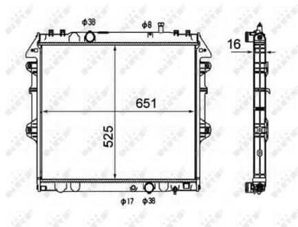 Радіатор охолодження Toyota Hilux 2.5-3.0 D-4D 05-15 (МКПП) NRF 58491