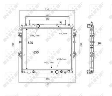 Радіатор охолодження Toyota Hilux 3.0 D-4D 4WD 05-15 (АКПП) NRF 58534