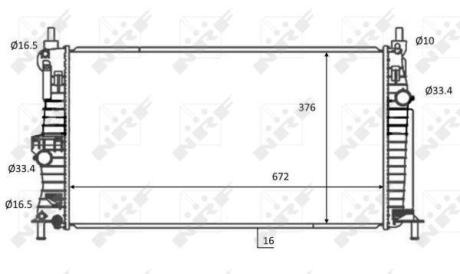 Радіатор охолодження Mazda 3 1.6 MZR 08-14 (АКПП) NRF 59068