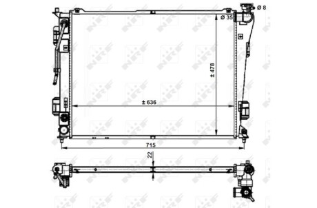 Радиатор охлаждения Hyundai Sonata/Kia Optima 2.0/2.4 10- NRF 59200