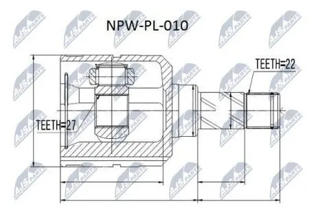 ШРУС зовнішній NTY NPWPL010